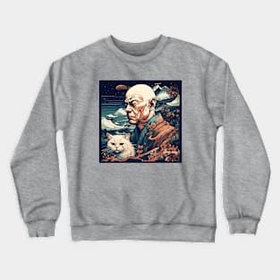 Stoic Monk and Cat Ukiyo-e Synergy Crewneck Sweatshirt